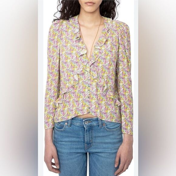 Zadig & Voltaire floral blouse. Small. NWT - Picture 1 of 8